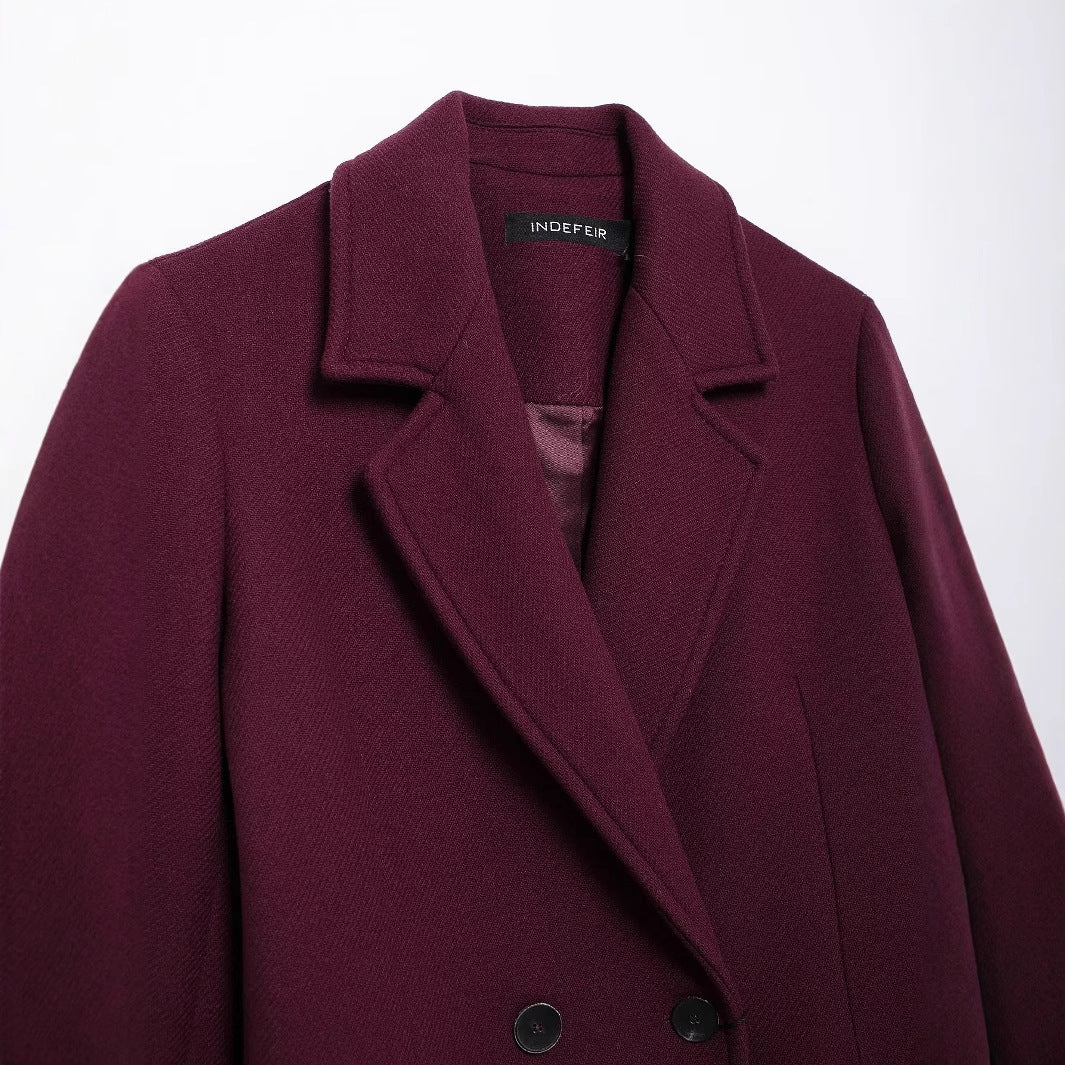 Manteau saisonnier à double boutonnage pour femme - Eline