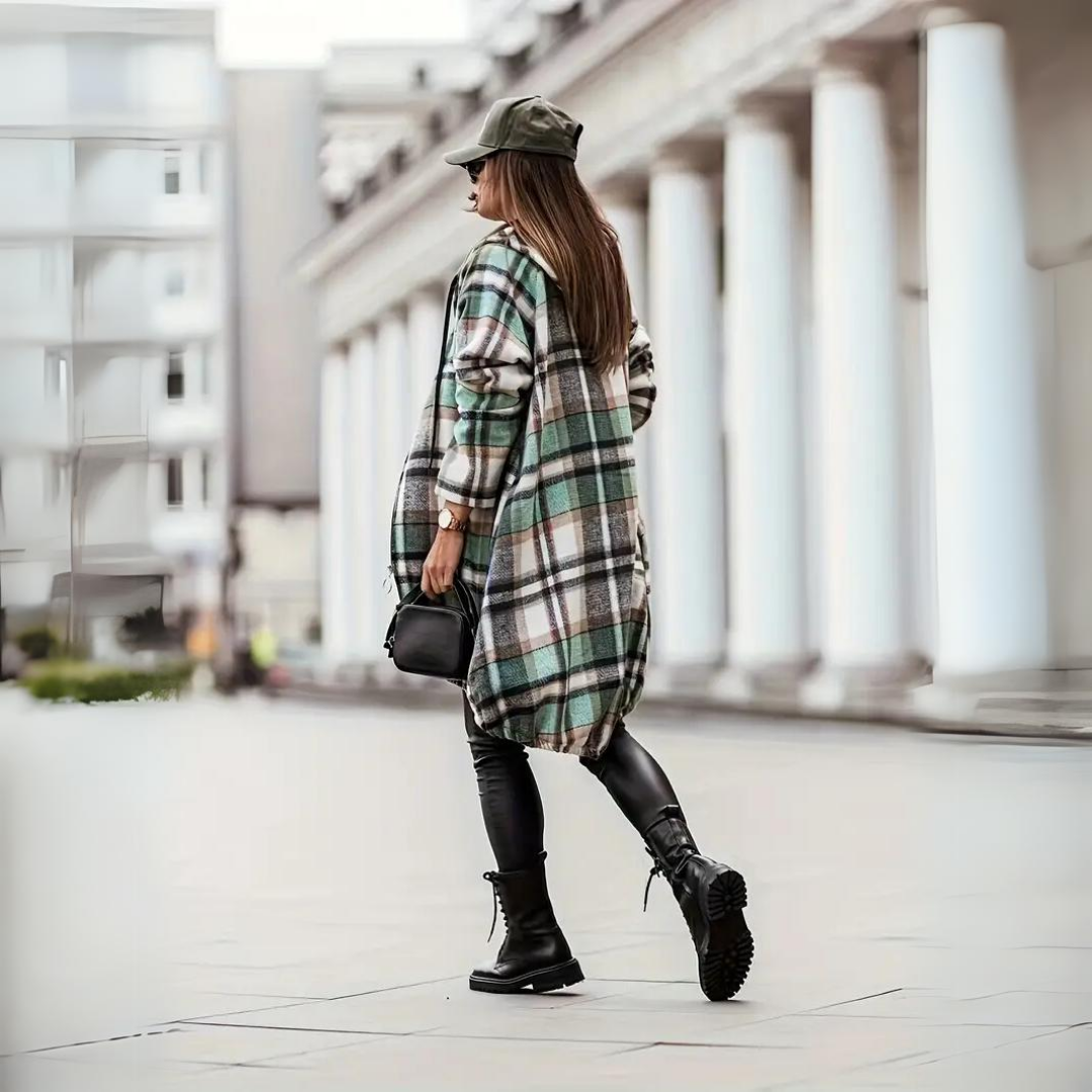 Pleun - Cardigan à carreaux tendance pour femmes