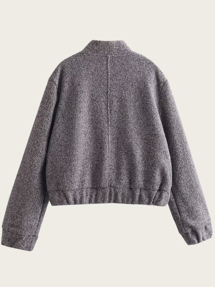 Veste courte en laine grise pour femme - Mauwi