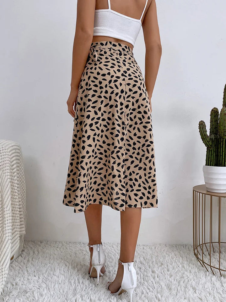 Jupe portefeuille femme style boho imprimé asymétrique été - Isadora