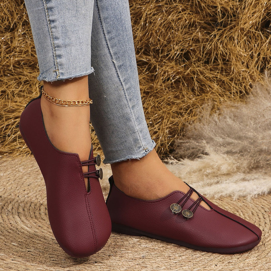 Chaussures plates pour femmes en daim souple, fabriquées à la main - Teresa