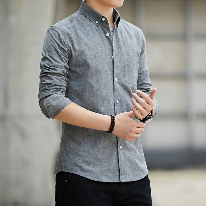 Chemise slim fit en coton pour hommes avec poche - Mauro