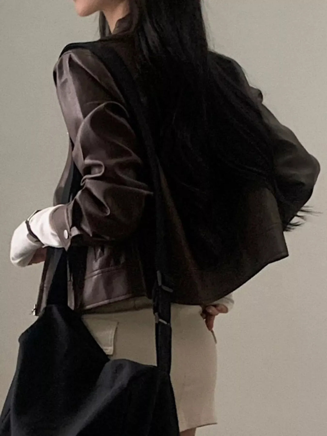 Veste courte en cuir pour femme - Liorane