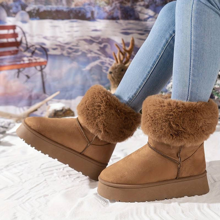 Bottines de neige en peluche pour femmes