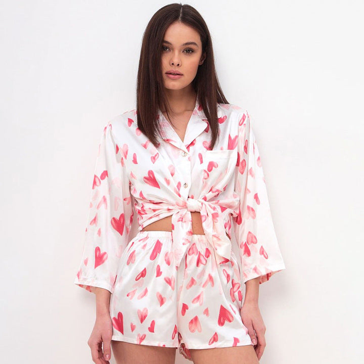 Ensemble tricot femme imprimé cœur - Leja