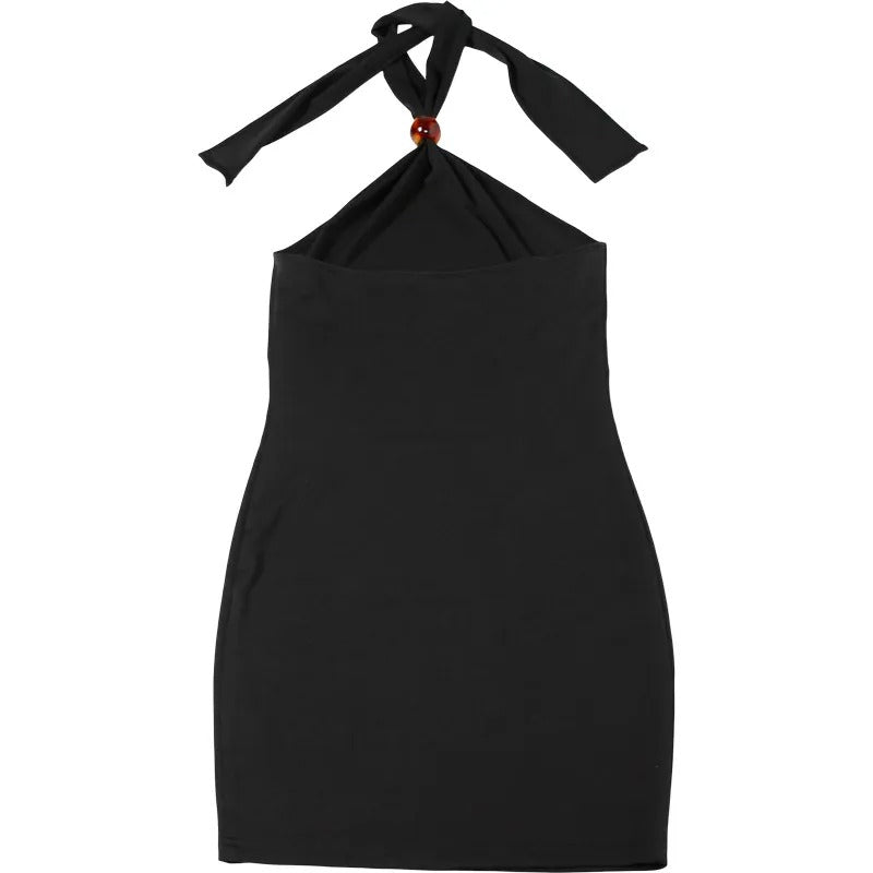 Robe courte à dos nu pour femmes avec détails décoratifs - Aurora