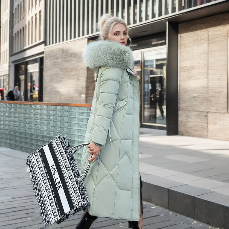 Manteau long matelassé à capuche - Isolde