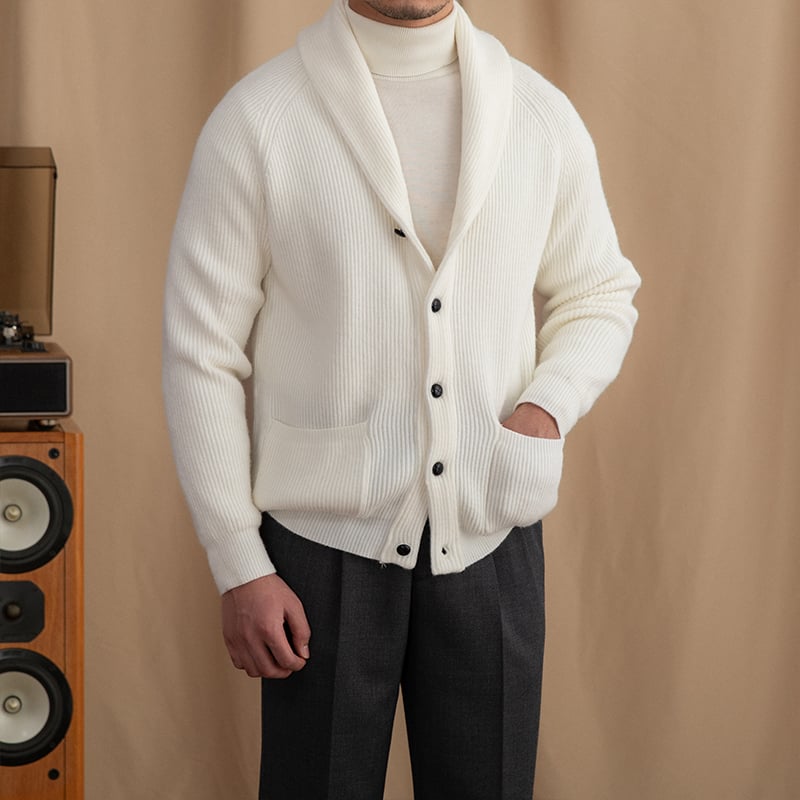 Gilet tricoté élégant pour hommes avec revers classique - Davide