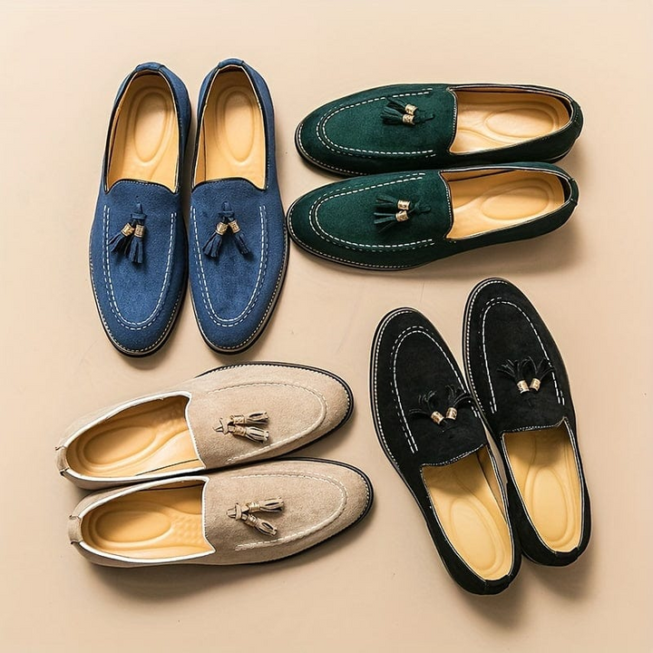 Bellagio Elegant Tasseled Suede Loafer Shoes