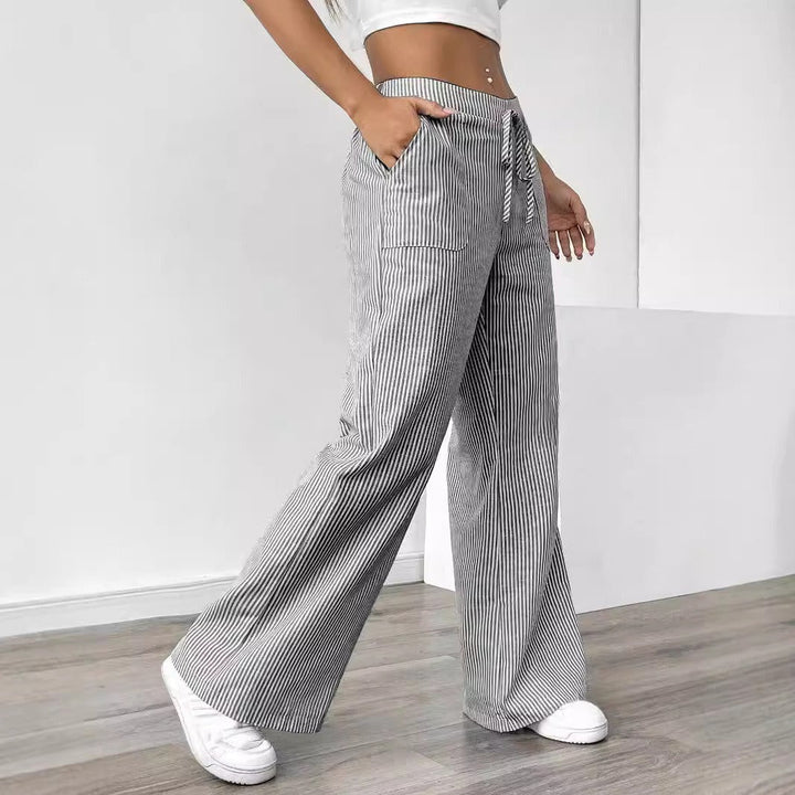 Pantalon rayé à poches larges pour femme - Julieta