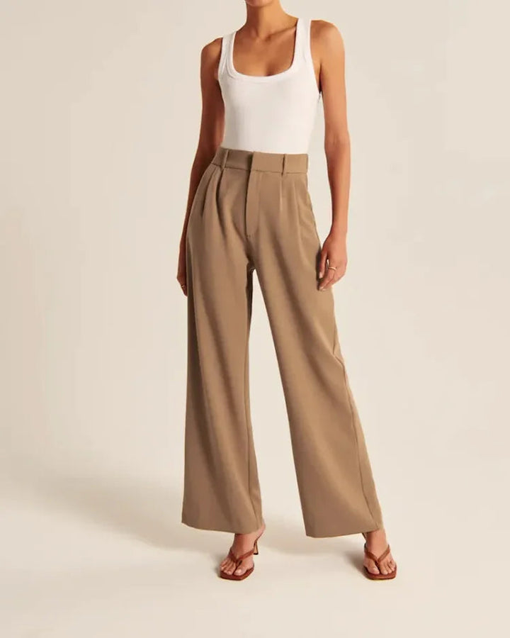 Pantalon habillé à jambe large et à taille haute - Elira