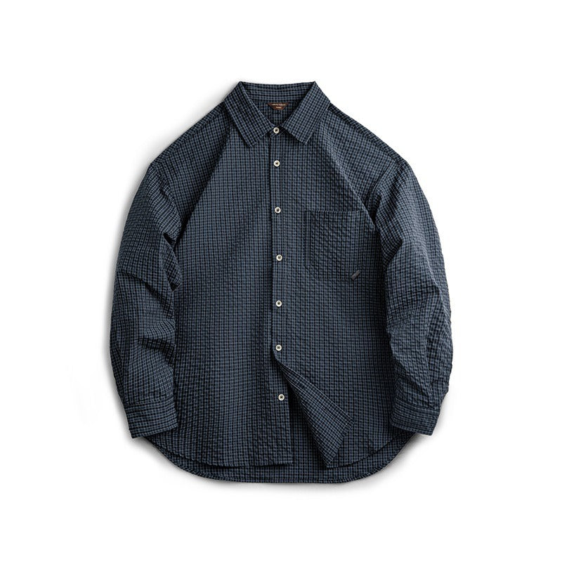 Chemise homme à manches longues en coton avec patchs aux coudes style rétro - Simón