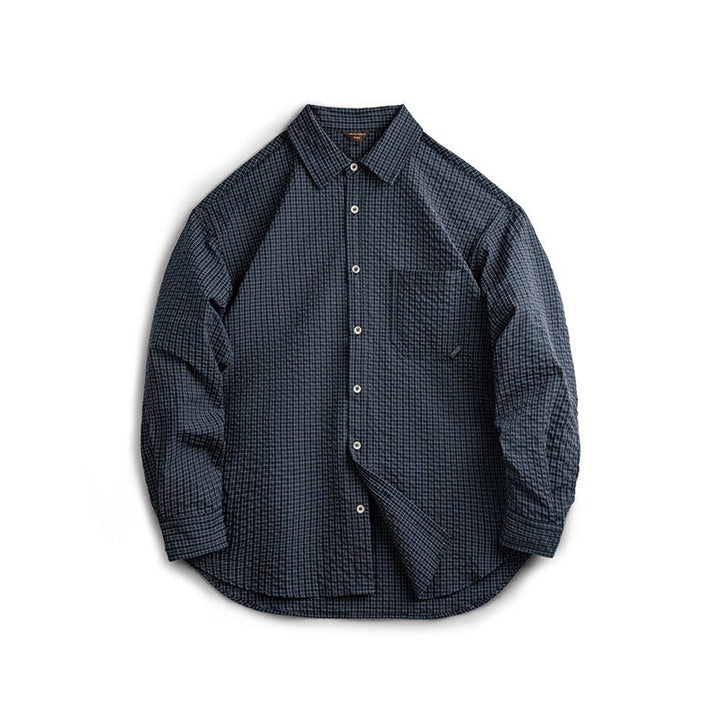 Chemise homme à manches longues en coton avec patchs aux coudes style rétro - Simón