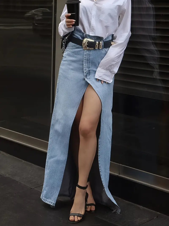Jupe en jean à la mode pour les femmes, parfaite pour un look décontracté et branché