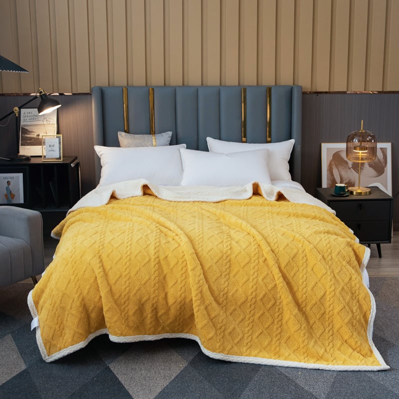 Couverture thermique double couche avec effet laine douce