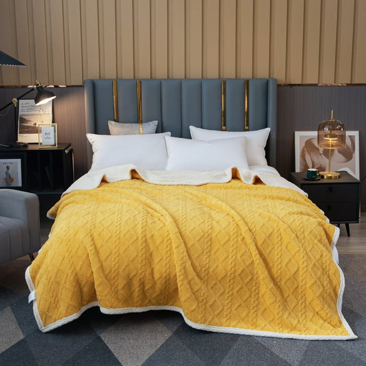 Couverture thermique double couche avec effet laine douce