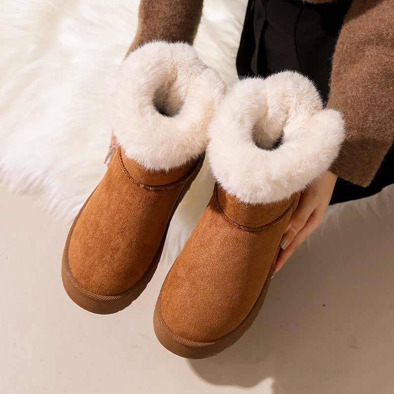 Bottines d'hiver pour femmes avec nœud et doublure thermique - Bianka