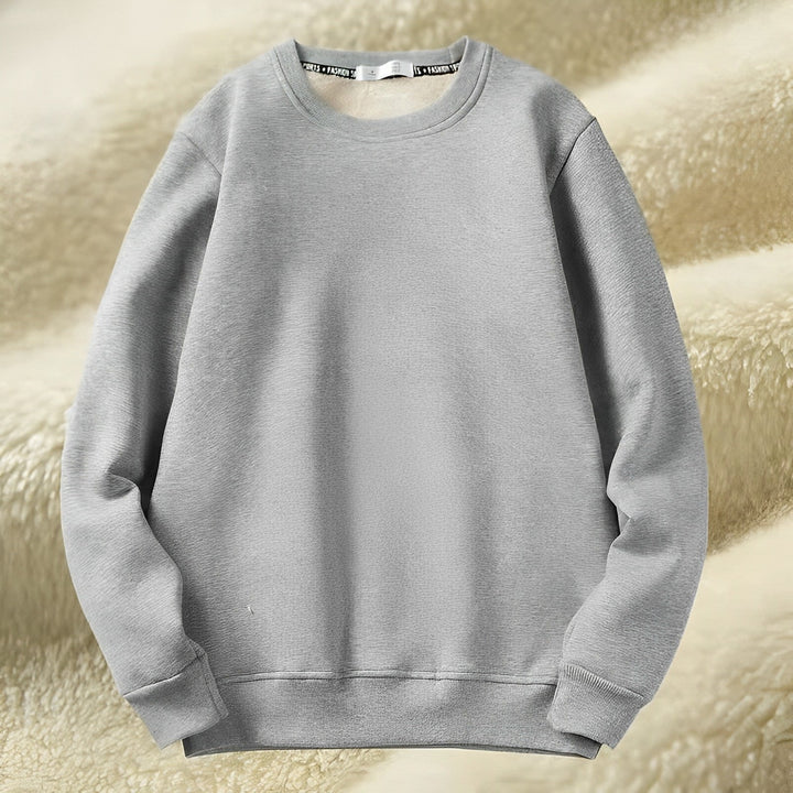 Marie - Confortable sweat-shirt contrasté à col rond et doublure polaire