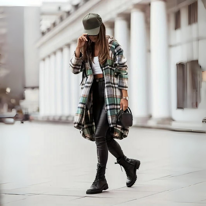 Pleun - Cardigan à carreaux tendance pour femmes