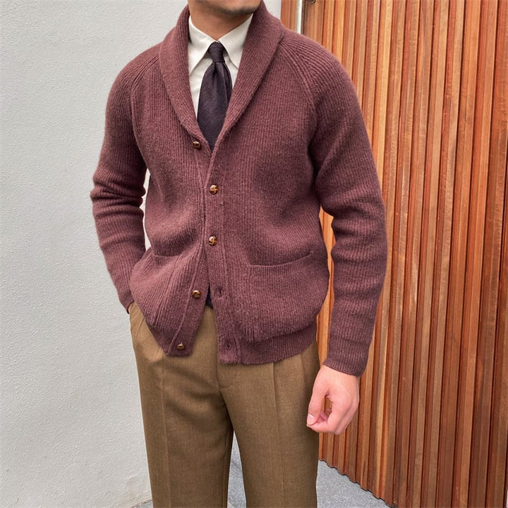 Gilet tricoté élégant pour hommes avec revers classique - Davide