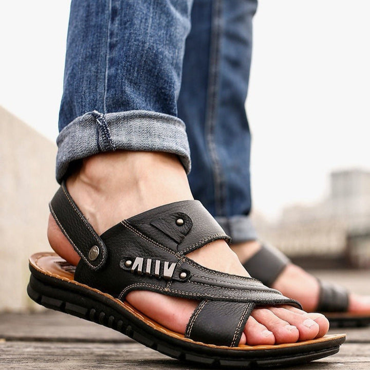 Sandales pour hommes en cuir véritable avec design ergonomique et respirant - Martín