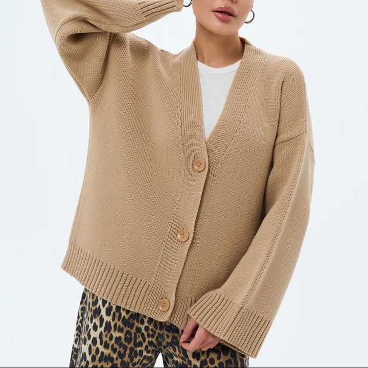 Cardigan femme en maille épaisse et coupe décontractée - Uveris