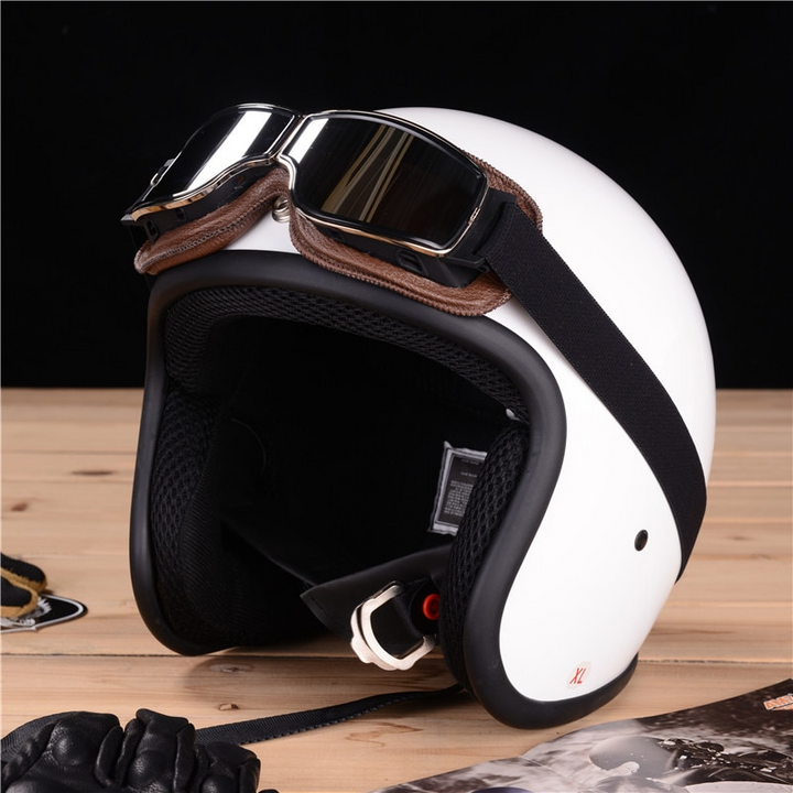 Lunettes de moto en cuir vintage