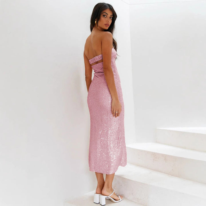 Robe bustier à effet pailleté pour femme - Rylena