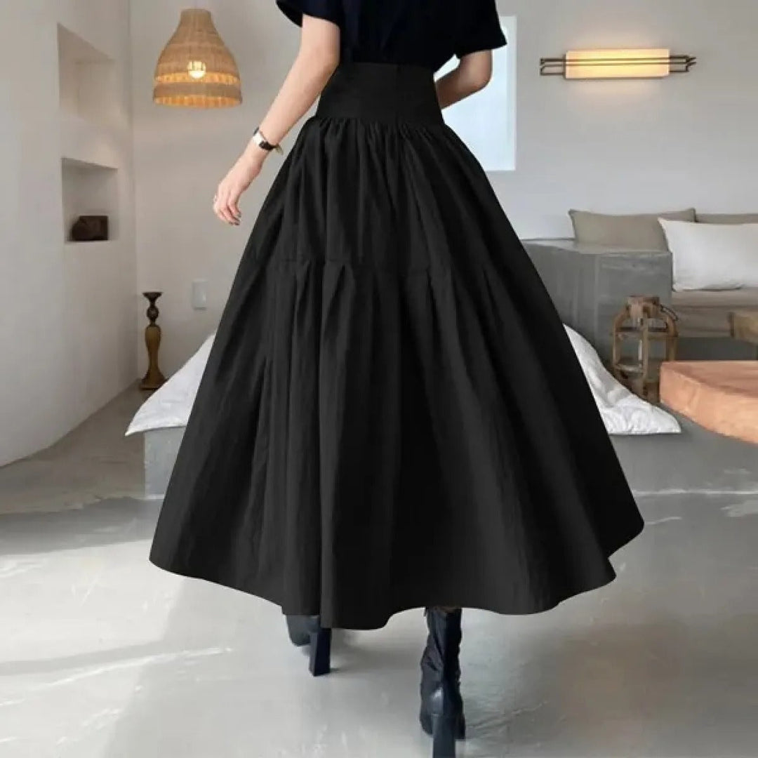 Jupe longue de femme à taille élastiquée et plissée - Mireya