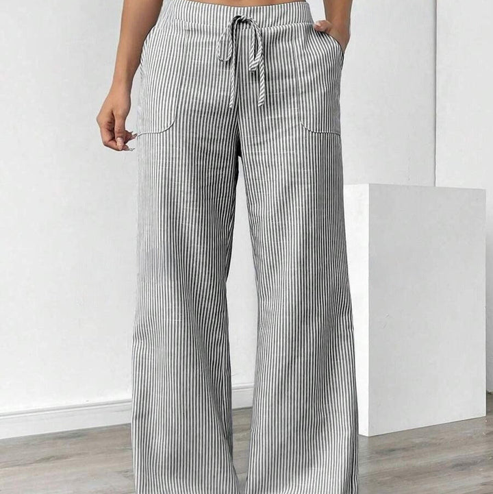 Pantalon rayé à poches larges pour femme - Julieta