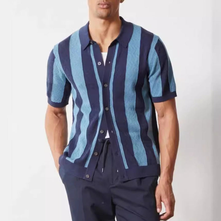 Polo homme en maille ajourée respirante de style rétro - Adrian