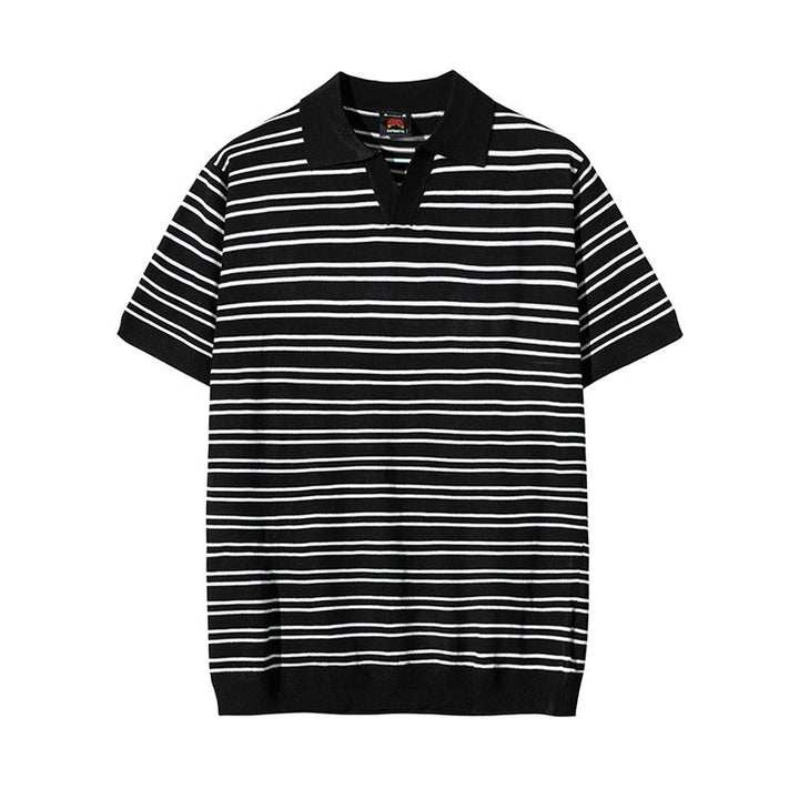 Polo décontracté en coton rayé pour hommes - Mateo