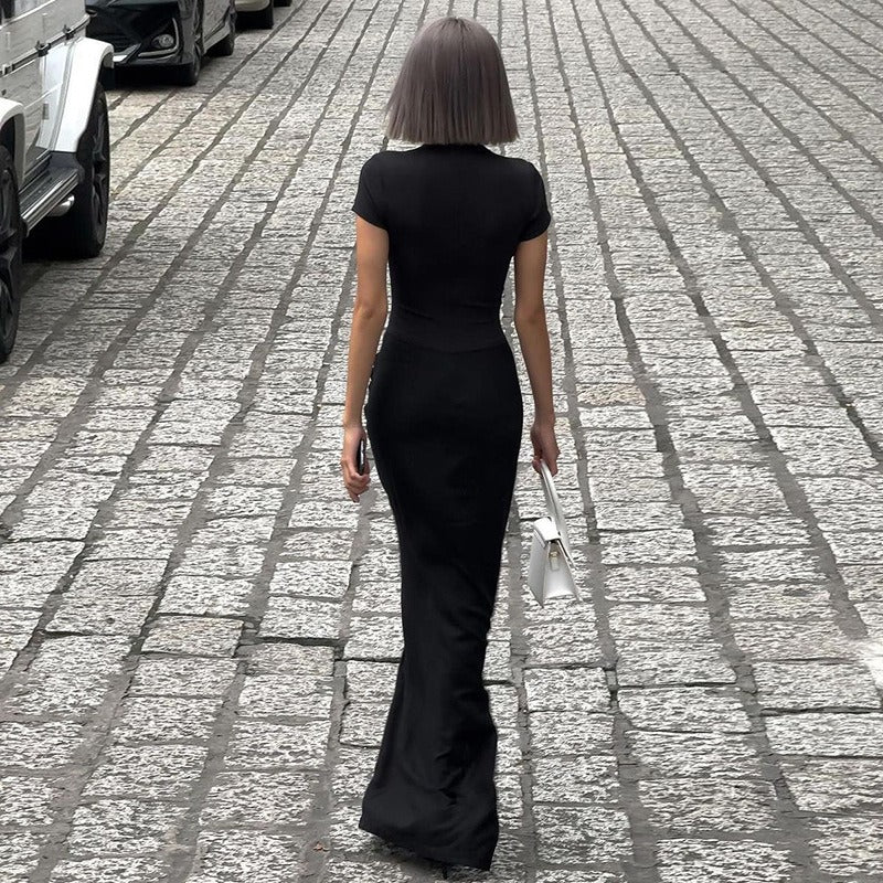 Robe longue à décolleté plongeant pour femme - Julieta