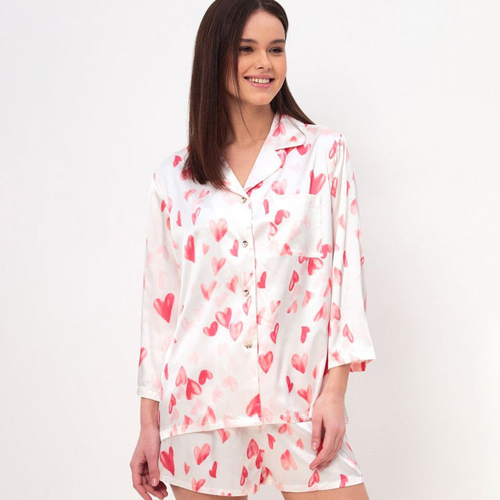 Ensemble tricot femme imprimé cœur - Leja