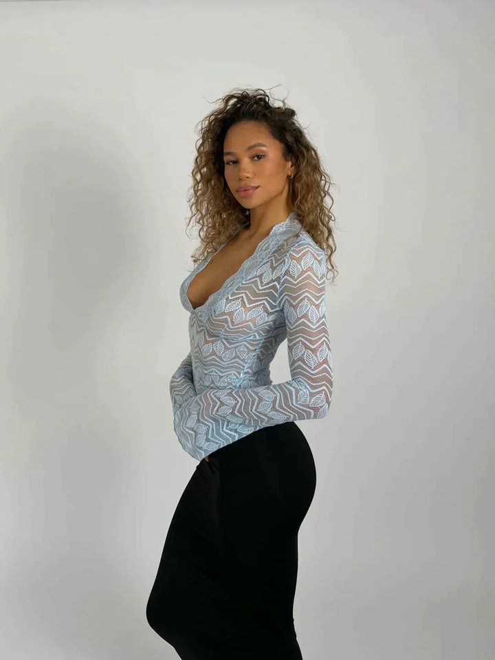 Carina - Mode moderne Top en dentelle Blouse