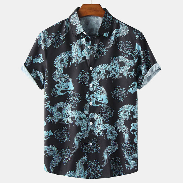 Élégante chemise à manches courtes pour hommes avec design floral