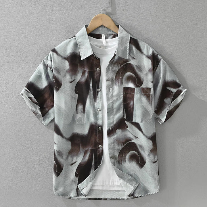 Chemise décontractée pour hommes, imprimé abstrait, coupe régulière - Mateo