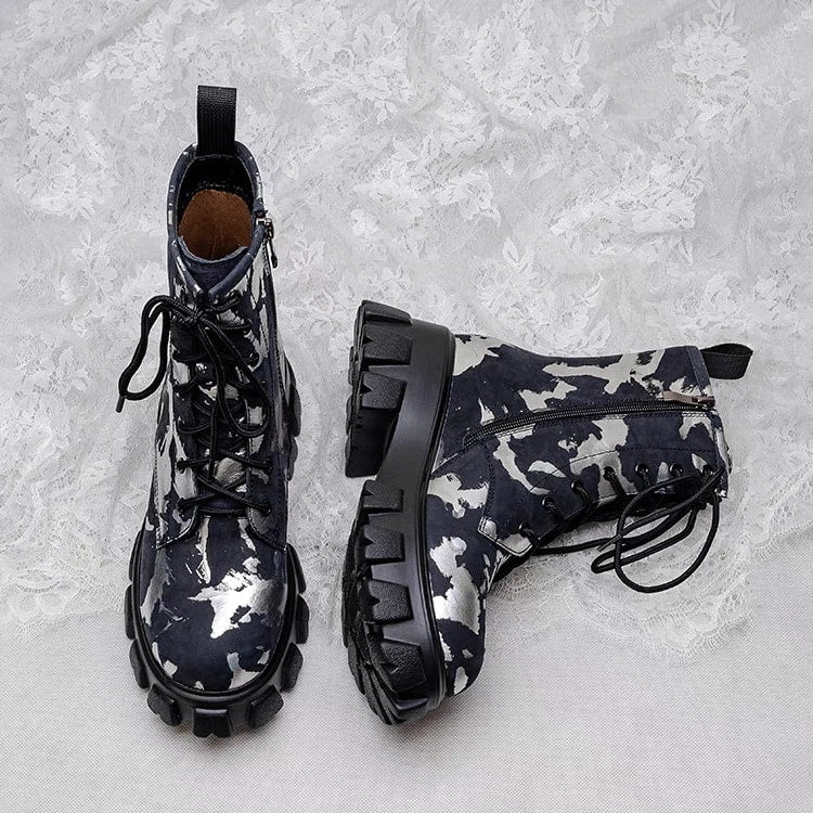 Bottes militaires pour femmes à effet artistique - Ysia