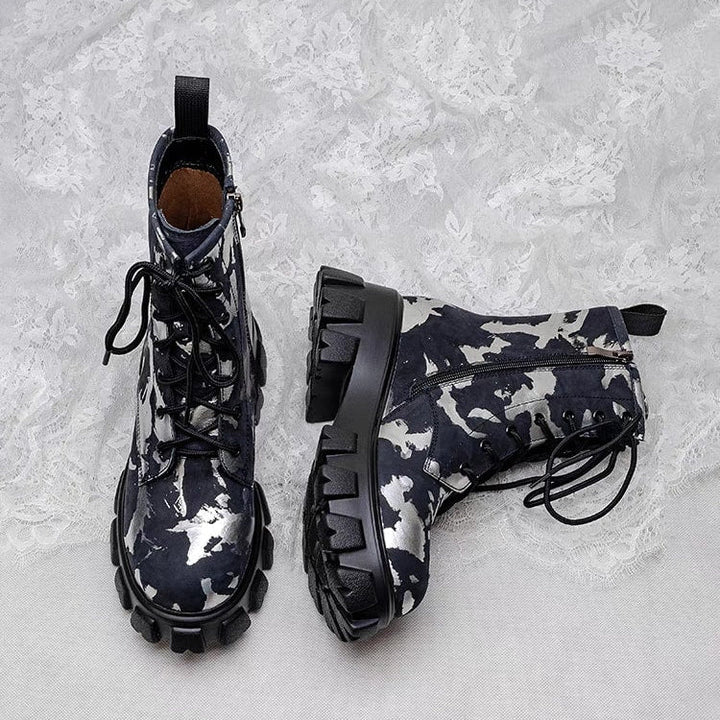 Bottes militaires pour femmes à effet artistique - Ysia
