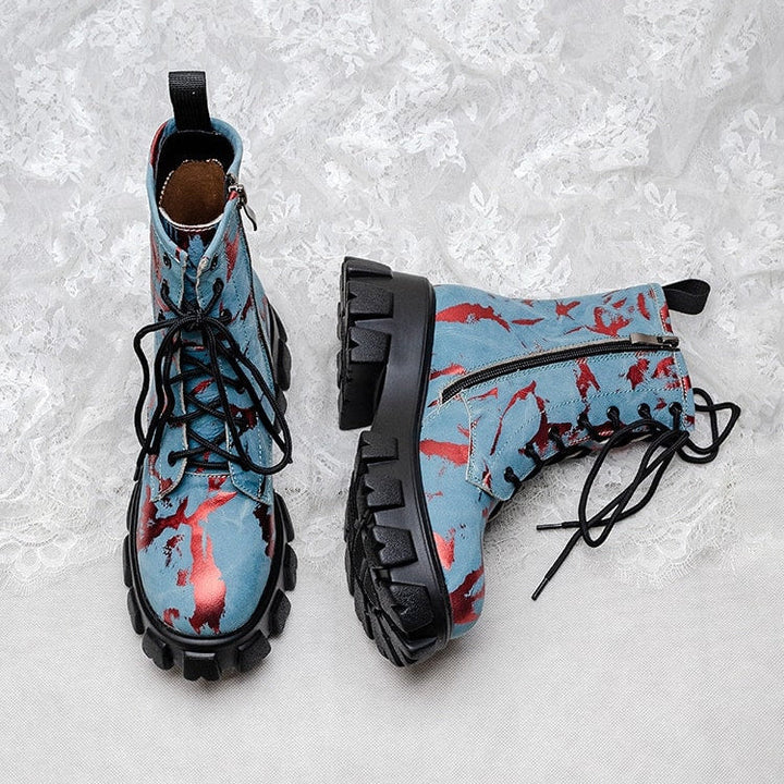 Bottes militaires pour femmes à effet artistique - Ysia