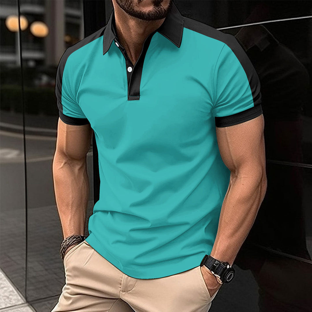 Chemise d'affaires à manches courtes pour hommes Polo casual estival