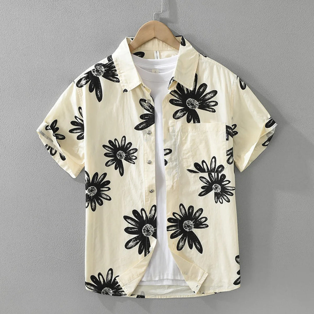 Chemise décontractée en coton imprimé floral à manches courtes pour hommes - Rodrigo