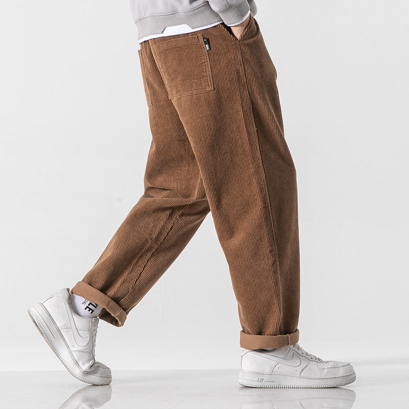 Pantalon effet velours côtelé doux pour homme - Edrion