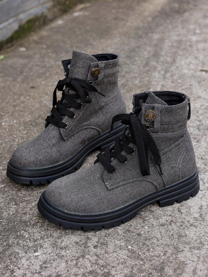 Bottines décontractées en toile texturée de style urbain pour femmes - Martina