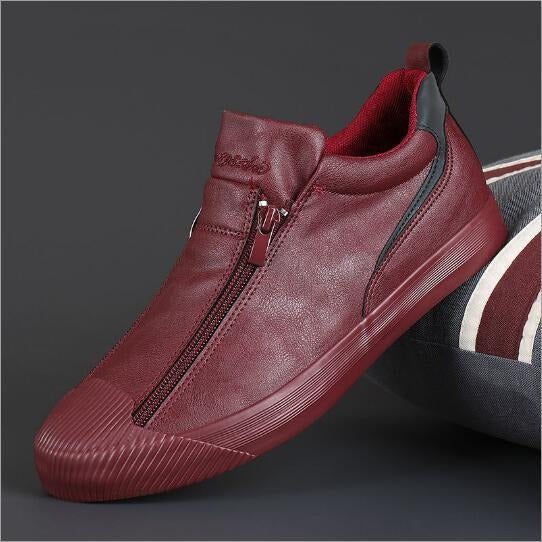 Baskets décontractées en simili-cuir pour hommes avec double fermeture éclair - Ivan