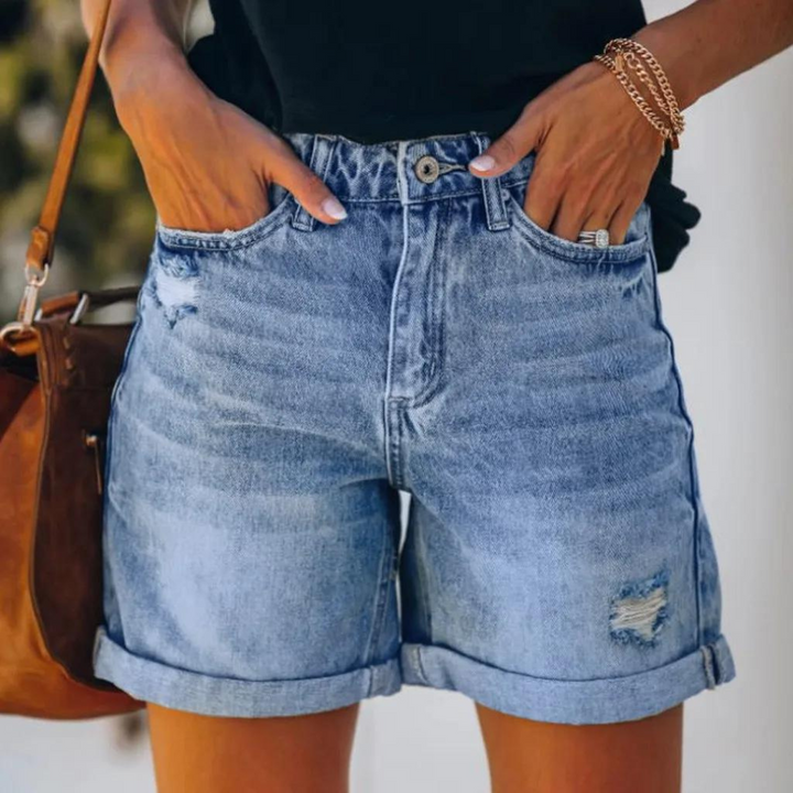 Claudia - Short en denim extensible pour femme