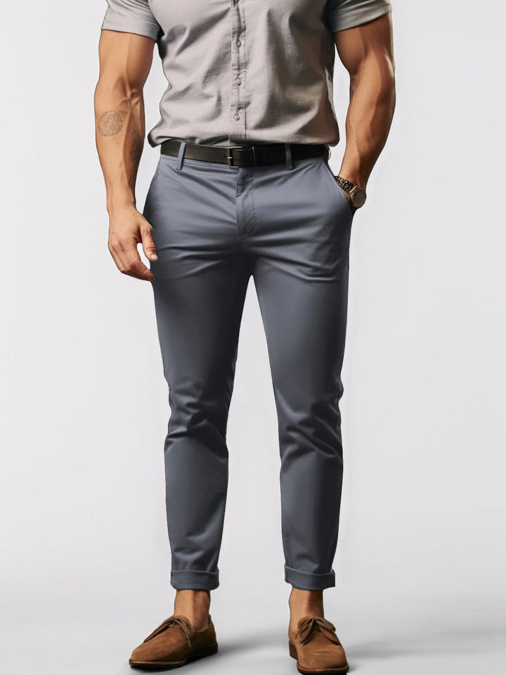 Pantalon chino pour homme de haute qualité, extensible, en coton mélangé facile d'entretien