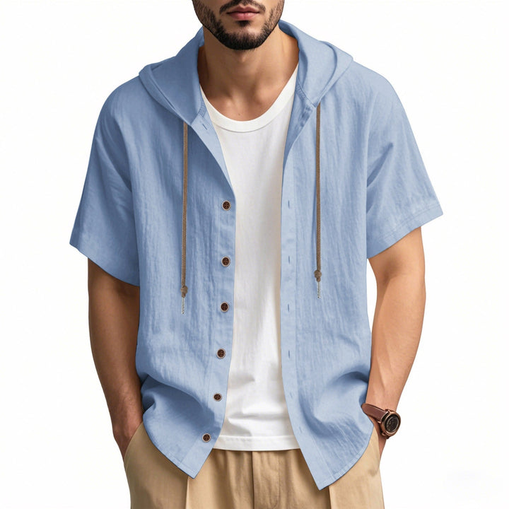 Chemise à capuche en coton pour hommes, style décontracté - Elias