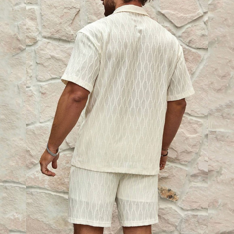 Ensemble de plage pour homme en tissu respirant crème - Dante