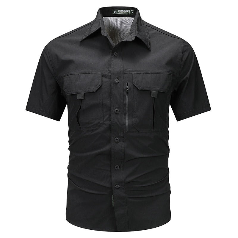 Chemise homme à manches courtes en polyester technique - Mateo